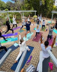 Yoga class in the Garden